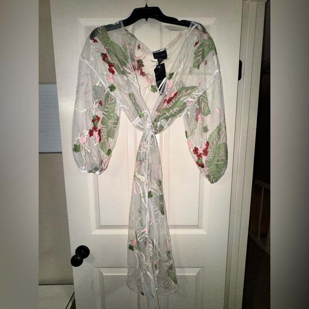 Floral Sheer Wrap Dress